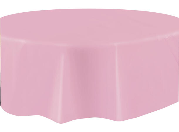 Ensfarget Lys Rosa 1 Plastikkduk rund - 213cm