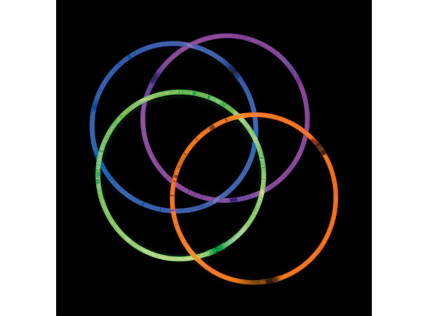 Glowstick halskjeder - Assorterte farger 4 Glowstick - 56cm