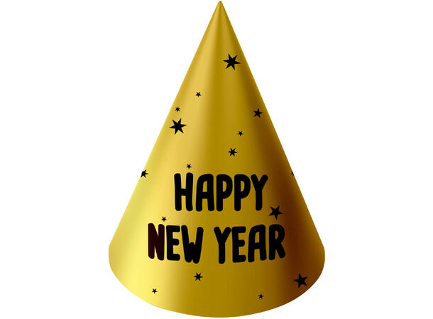 Happy New Year - Black & Gold HNY 6 Hatter i pair