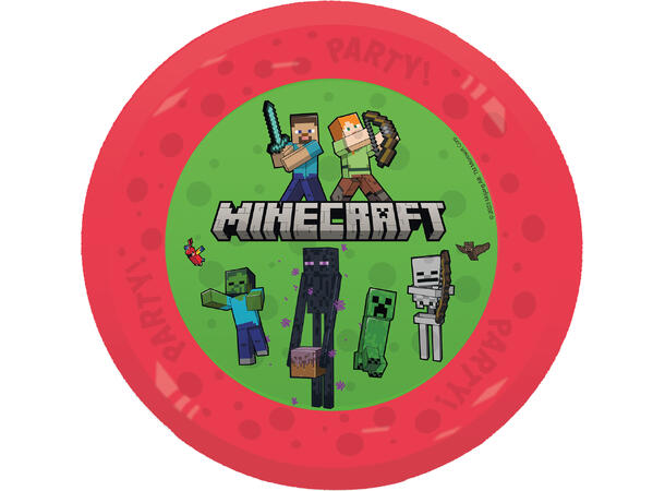 Minecraft 1 Gjenbrukbar tallerken i plast - 21cm