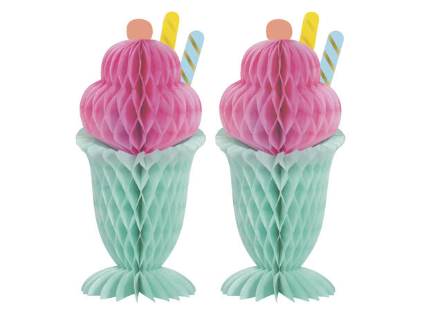 Pastel Ice Cream 2 Honeycomb dekorasjoner - 28cm