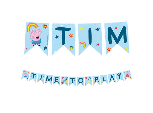 Peppa Pig Messy Play 1 Gjenburkbart Bokstavbanner