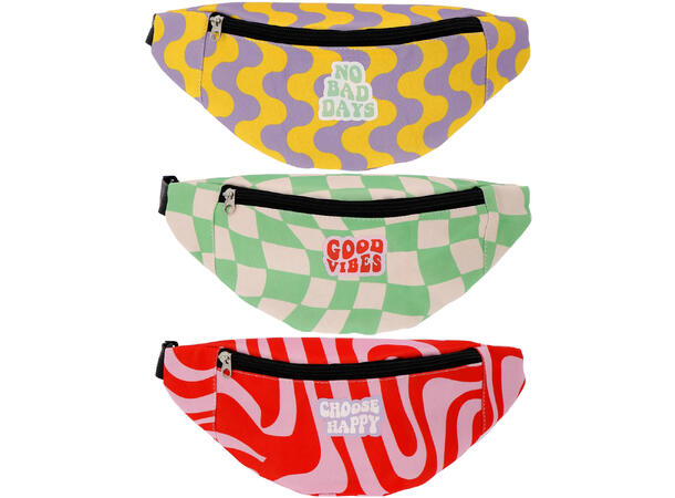 Rumpetaske "Good Vibes" - 3 varianter 1 Rumpe/Magetaske - Onesize