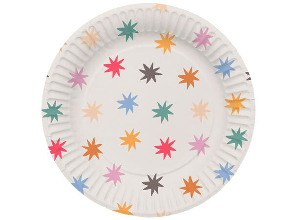Star Burst 8 Tallerkener i papir - 23cm