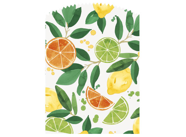 Summer Citrus 6 Godteposer i papir m/Klistremerker