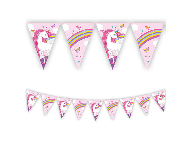 Unicorn Rainbow Colors 1 FSC - Papir flaggbanner (9 flagg)