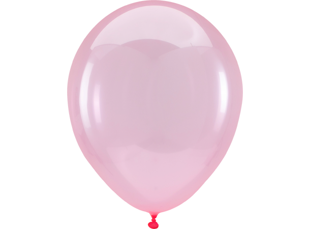 5R - Crystal Clearz™ Pink 100 Gummiballonger - 13cm (5")