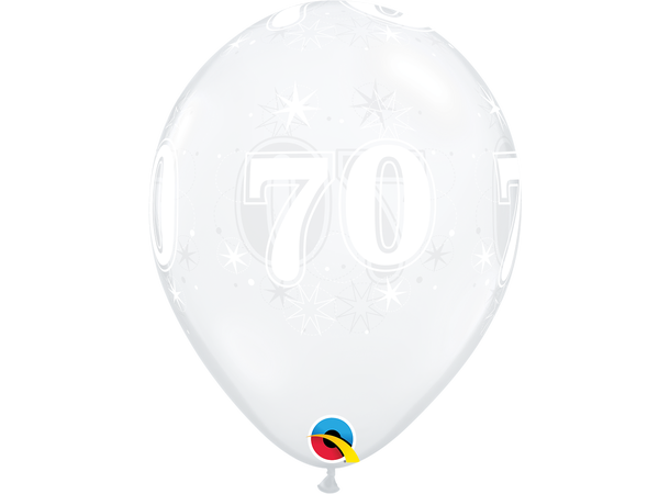 70 Sparkles A-round - Diamond Clear 25 gummiballonger - 28cm (11")