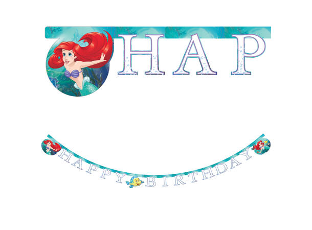 Ariel Curious 1 "Happy Birthday" - Leddbanner
