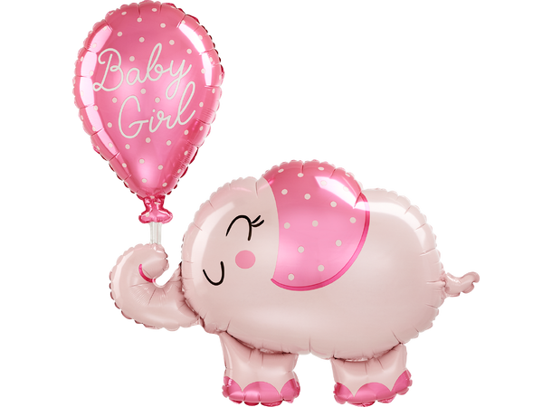 Baby Girl Elephant 1 Stor folieballong med form - 73x78cm