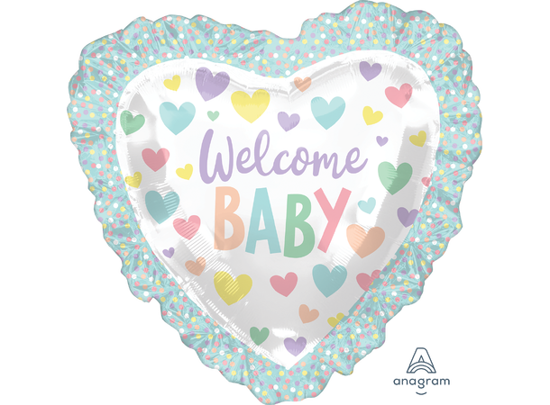 Baby Ruffle Heart 1 Stor folieballong med form - 71x71cm