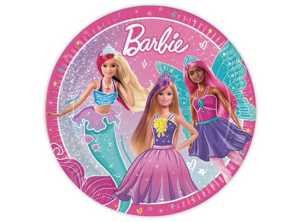Barbie 8 FSC Plastfrie Tallerkener i papir 23cm