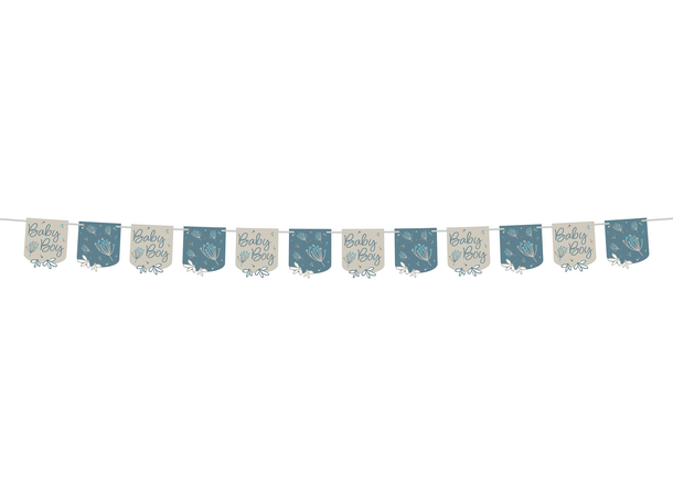 Blooming Baby Boy 1 Flaggbanner i papir - 6m