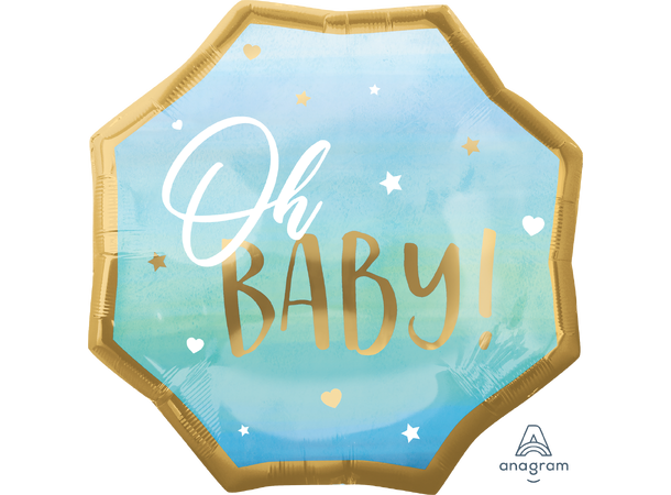 Blue Baby Boy 1 Stor folieballong med form - 55x55cm