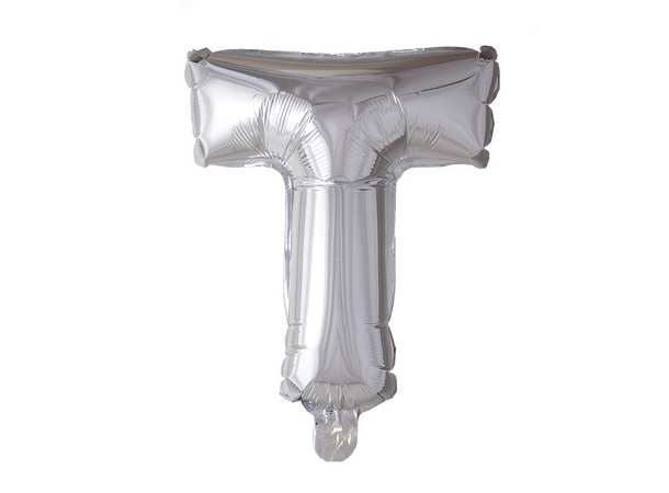 Bokstavballong - T - Sølv 1 Folieballong - 41cm (16")