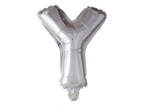 Bokstavballong - Y - Sølv 1 Folieballong - 41cm (16")