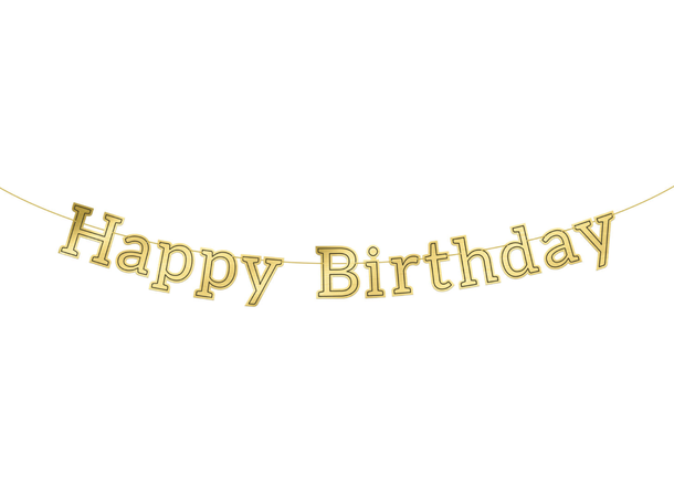 Bokstavbanner "Happy Birthday" - Glossy 1 Bokstavbanner ii papir - 3m