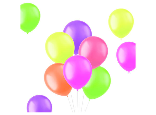 Bright Neons - 6 farger miks 10 Gummiballonger - 30cm (12")