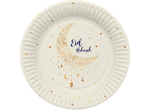 Eid Mubarak 8 tallerkener i papp - 23cm