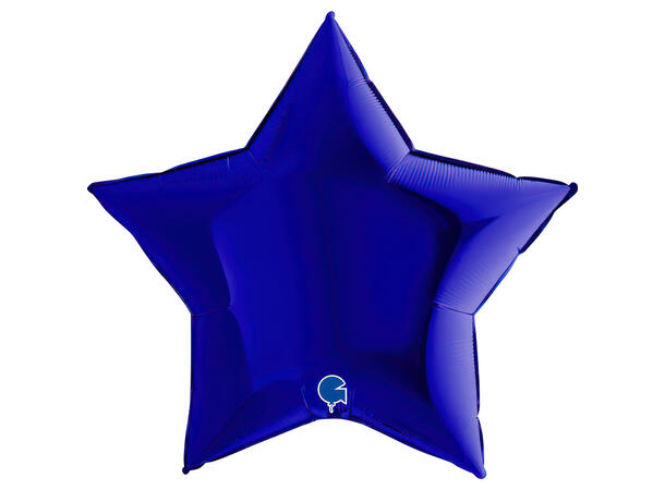 Ensfarget - Blue Capri 1 Folieballong - Stjerne - 36" (91cm)