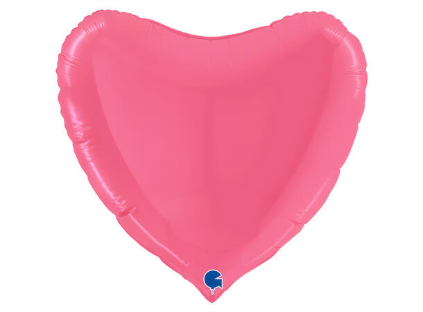Ensfarget - Bubble Gum 1 Folieballong - Hjerte - 36" (91cm)