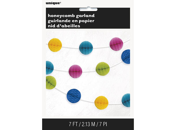 Ensfarget - Flere Farger 1 Papirgirlander mini honeycomb - 214cm