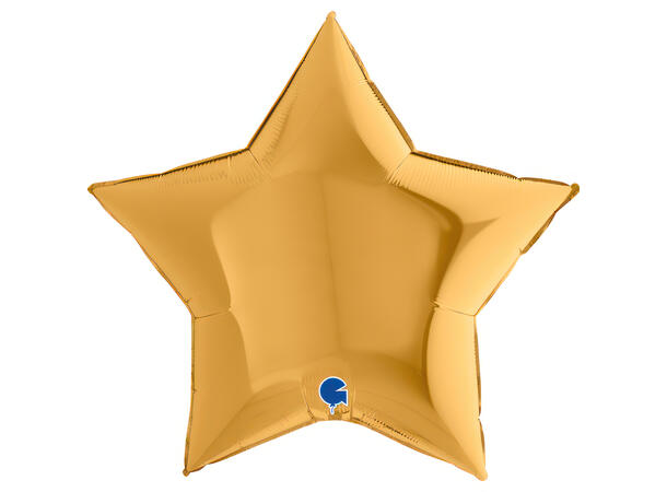 Ensfarget - Gold 1 Folieballong - Stjerne - 36" (91cm)