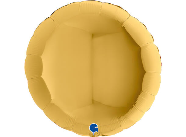 Ensfarget - Gold 5 1 Folieballong - Rund - 36" (91cm)