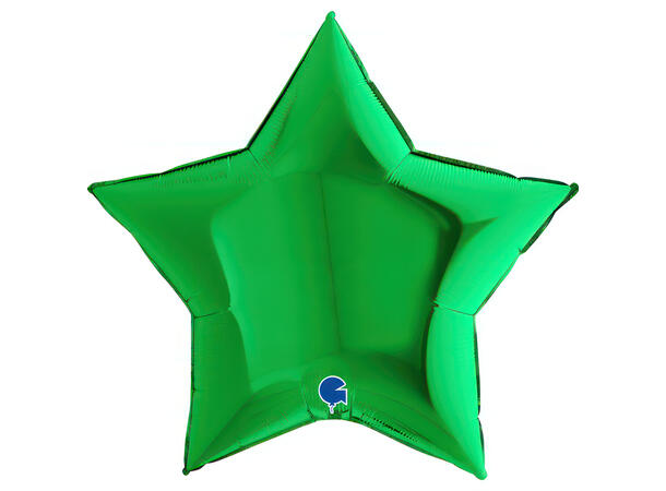 Ensfarget - Green 1 Folieballong - Stjerne - 36" (91cm)