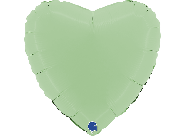 Ensfarget - Matte Green 1 Folieballong - Hjerte - 18" (43cm)