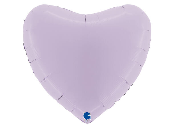 Ensfarget - Matte Lilac 1 Folieballong - Hjerte - 36" (91cm)
