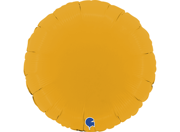 Ensfarget - Matte Mustard 1 Folieballong - Rund - 18" (43cm)
