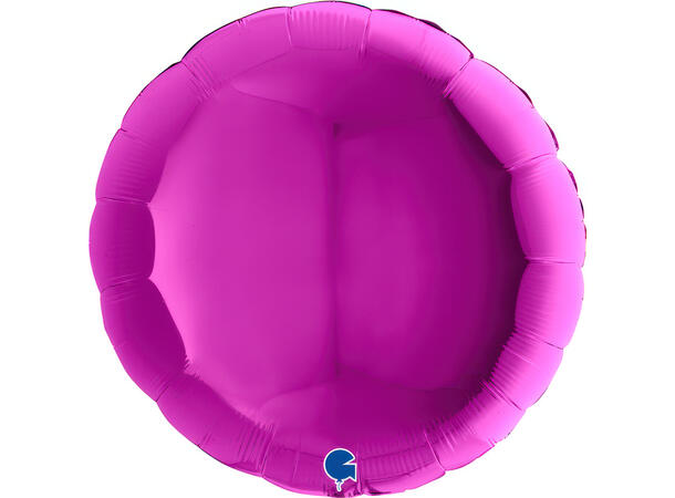 Ensfarget - Purple 1 Folieballong - Rund - 36" (91cm)