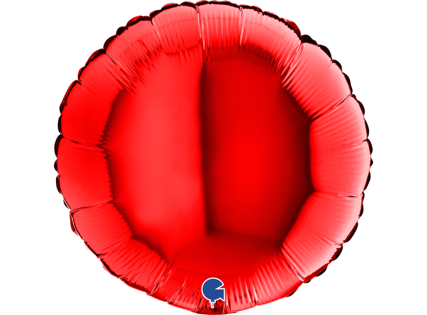 Ensfarget - Red 1 Folieballong - Rund - 18" (43cm)