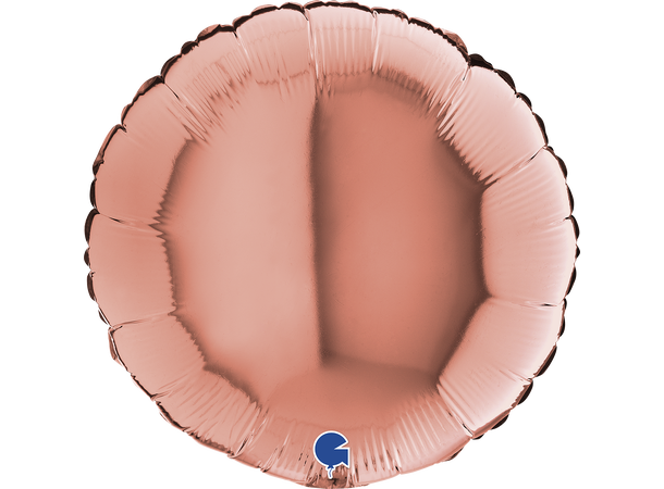 Ensfarget - Rose Gold 1 Folieballong - Rund - 18" (43cm)