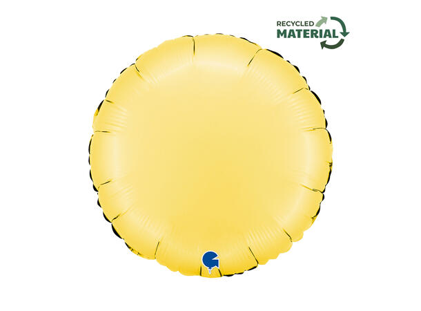 Ensfarget - Satin Banana Yellow 1 Folieballong - Rund - 18" (43cm)