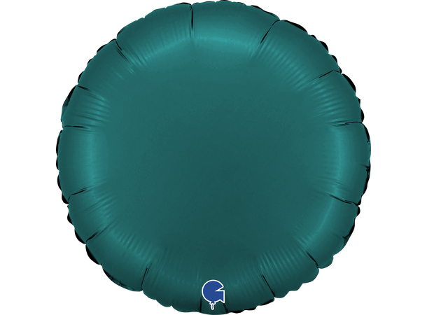 Ensfarget - Satin Emerald Green 1 Folieballong - Rund - 18" (43cm)