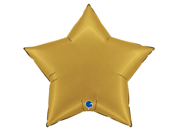 Ensfarget - Satin Gold 1 Folieballong - Stjerne - 36" (91cm)