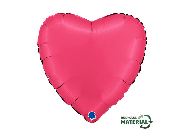 Ensfarget - Satin Lipstick 1 Folieballong - Hjerte - 18" (43cm) 