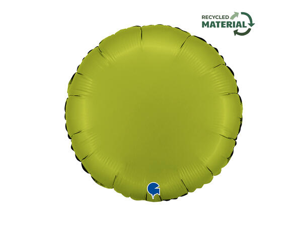 Ensfarget - Satin Matcha Latte 1 Folieballong - Rund - 18" (43cm) 