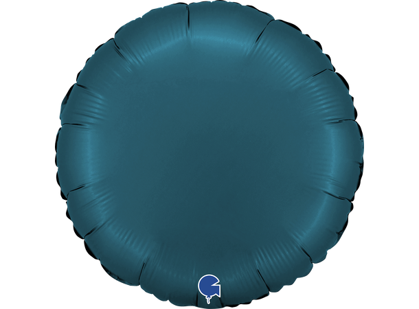 Ensfarget - Satin Petrol Blue 1 Folieballong - Rund - 18" (43cm)