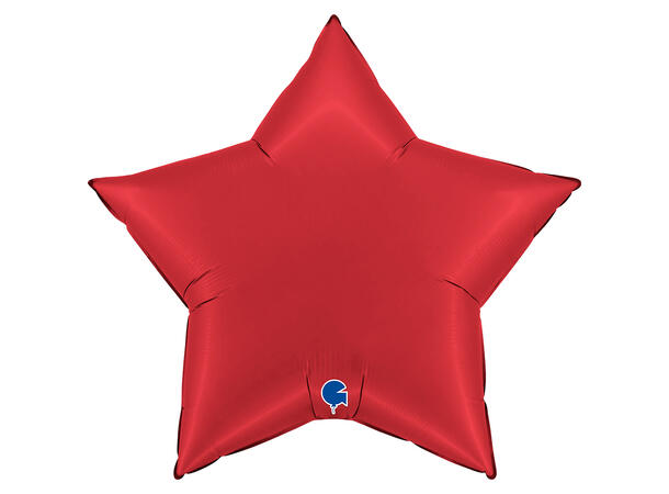 Ensfarget - Satin Rubin Red 1 Folieballong - Stjerne - 36" (91cm)