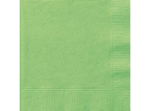 Ensfarget Limegrønn 20 Lunchservietter - 33x33cm