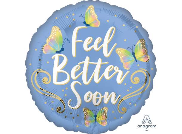 Feel Better Butterflies 1 Folieballong - Rund - 18" (43cm)