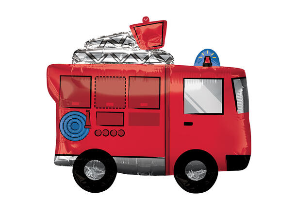 Fire Truck 1 Stor folieballong med form - 68x55cm