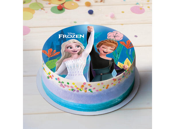 Frozen II - Anna og Elsa 1 Spiselig kakeskilt -sukkerfri - 15,5cm