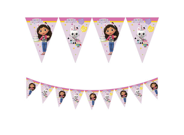 Gabbys Dollhouse 1 FSC - Papir flaggbanner (9 flagg)