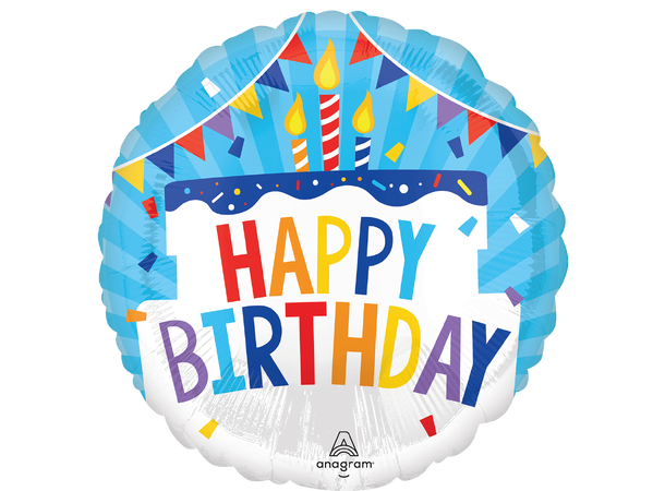 Happy Birthday Tiered Cake 1 Folieballong - Rund - 18" (43cm) 