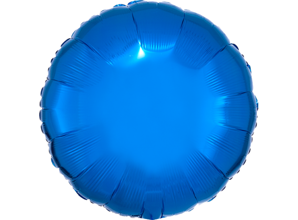 Metallic Blue 1 Folieballong - Rund - 18" (43cm)