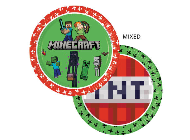Minecraft 8 FSC Plastfrie Tallerkener i papir 23cm